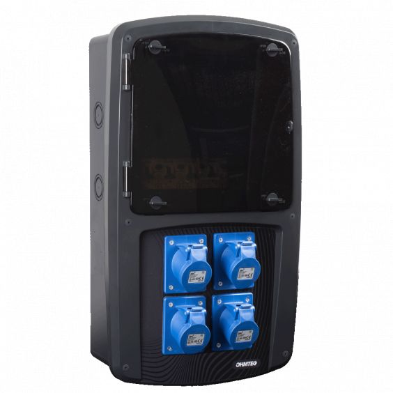 Coffret camping 4 prises CEE 10A avec protection par disjoncteur différentiel - OHMTEC