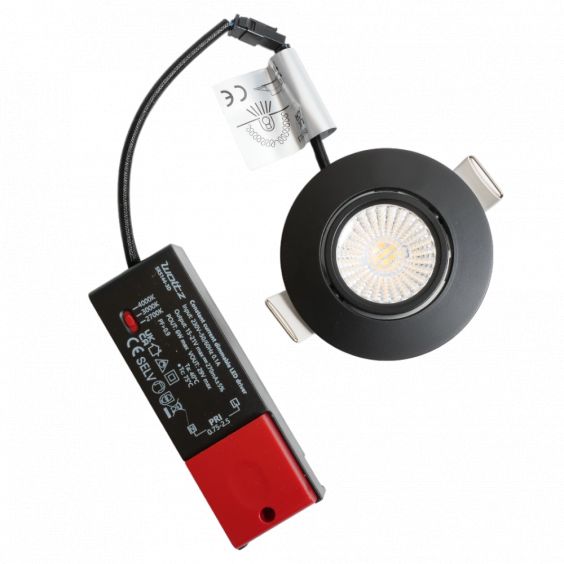 Spot noir encastré orientable LED 6W RT 2012/RE2020