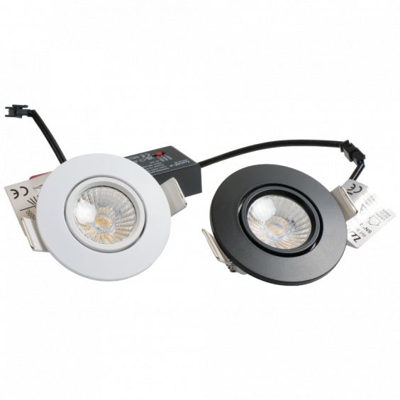 Spot noir encastré orientable LED 6W RT 2012/RE2020