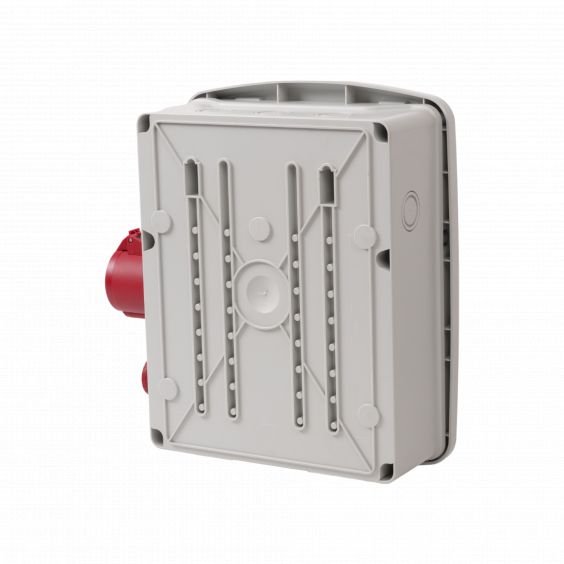 Coffret de chantier avec 4 prises monophasées + 1 Prise Tétrapolaire 16A OHMTEC