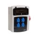Coffret de chantier avec 4 prises monophasées + 1 Prise Tétrapolaire 16A OHMTEC