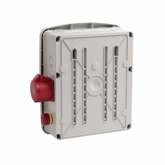 Coffret de chantier avec 4 prises monophasées + 1 Prise Tétrapolaire 16A OHMTEC