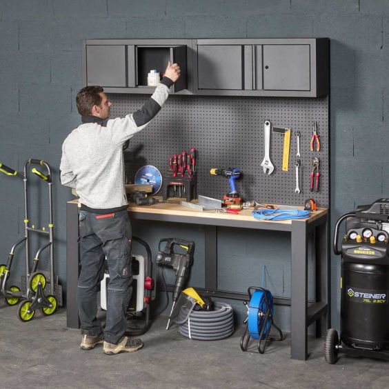 Panneau perforé mural ou pour établi L 180 x H 79 x E 2 cm FEROCE