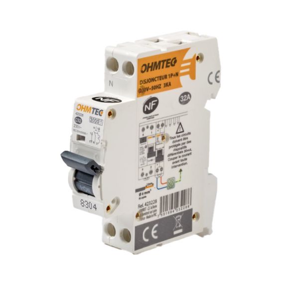 Disjoncteur 1P+N32A 3kA NF OHMTEC