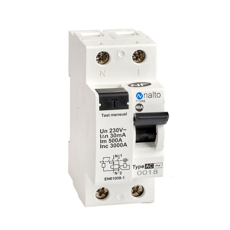 Interrupteur différentiel 2P / 40A / 30ma type A + Peigne 13 Modules -  Digital Electric