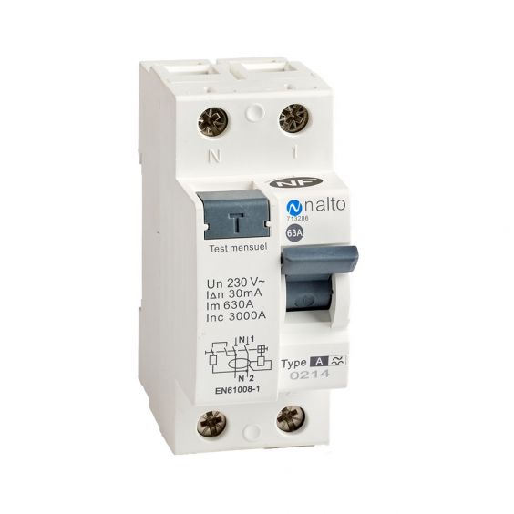 Interrupteur différentiel 63A 30mA type A NF NALTO