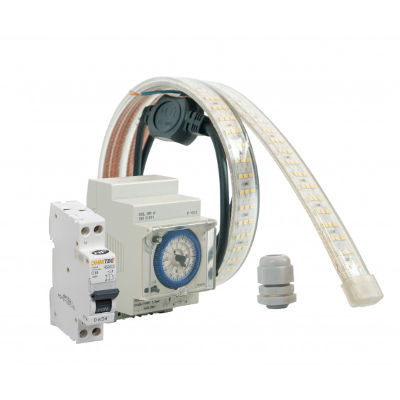Kit option éclairage + protection + horloge mécanique pour casquette borne électrique OHMTEC