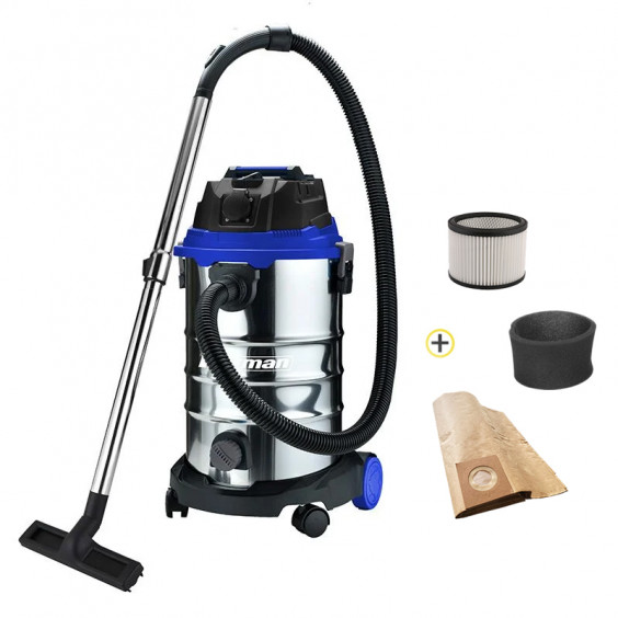 Aspirateur Eau et Poussière 1400W 30L Filtres et Sacs