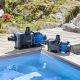 Pompe Filtration Piscine Hors Sol et Enterrée 800W 19m³/h Auto Amorçante STEINER