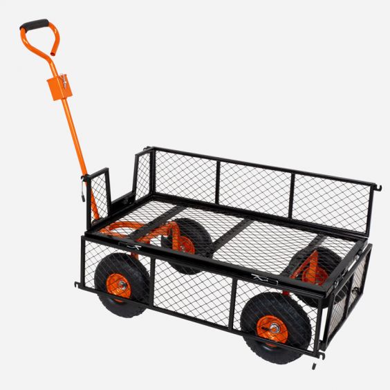 Chariot de jardin Max 300Kg avec bâche et parois amovibles SAINT PIERRE DU CHAMP