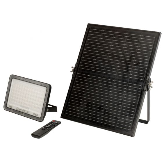 Projecteur LED extérieur solaire à fixer 9W noir WOLTZ