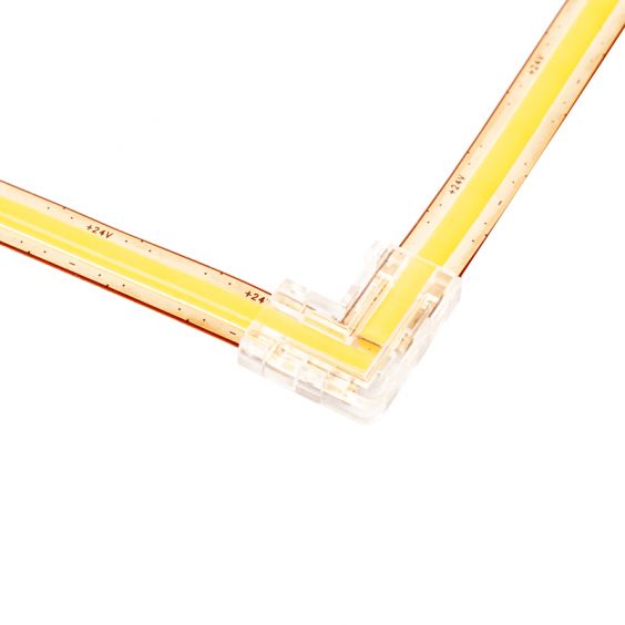 Lot de 2 connecteurs d'angle 90° pour Ruban Led COB 24V IP20 8mm réf 812580