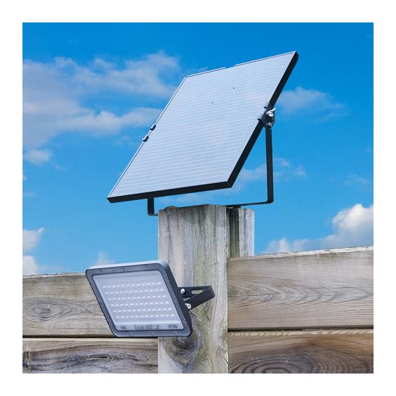Projecteur LED extérieur solaire à fixer 9W noir WOLTZ