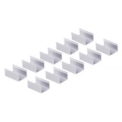 Lot de 10 clips Aluminium pour Ruban Led COB 24V IP65 10mm réf 812585