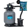 Groupe de filtration 0.35CV 7.5m³/h Ø350mm vanne Top 6 voies+ Verre filtrant 0,5-1,0mm 25 Kg