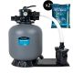 Groupe de filtration 0.6CV 11m³/h Ø450mm vanne Top 6 voies + Verre filtrant 0,5-1,0mm 2x25 Kg