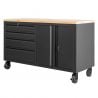 Établi d'atelier mobile sur roues avec rangements intégrés L 160 x H 94 X P 60.5cm FEROCE