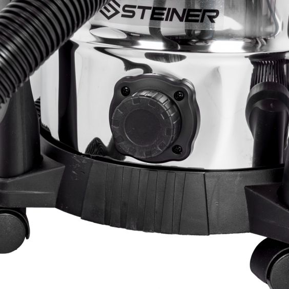 Aspirateur eau et poussières 20L inox 1200W sans sac + fonction souffleur STEINER