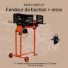 Pack Fendeur de Bûches Electrique 6T 2200W + Support pour Fendeur + Croix de Fendage