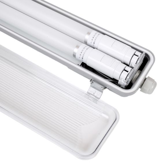 Réglette étanche à tubes LED 2x24W CCT 155cm IP65 WOLTZ
