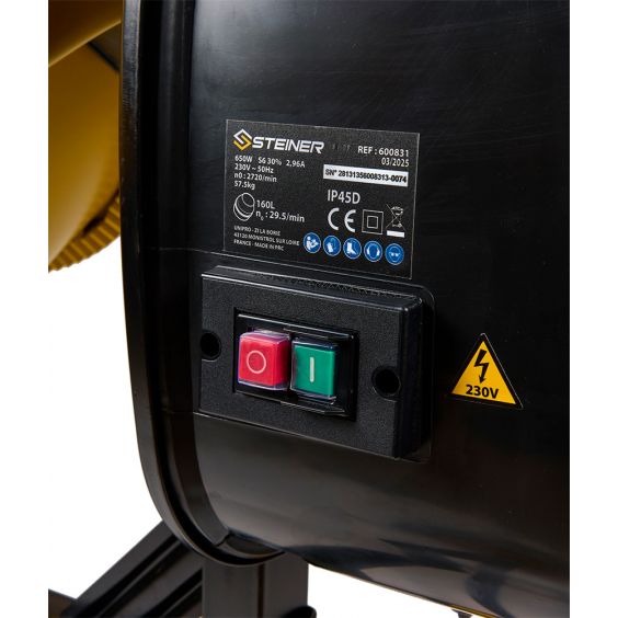 Bétonnière électrique 650W 160L STEINER