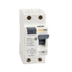 Interrupteur différentiel 1P+N 3kA, 63A type AC 300mA