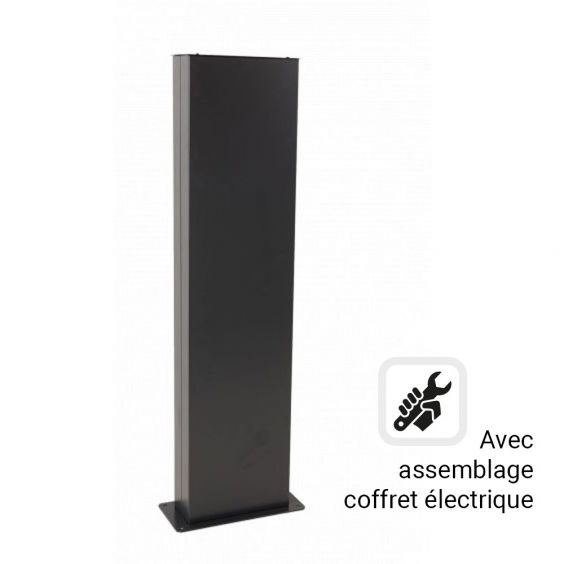 Borne métallique avec montage d'un coffret camping ou recharge OHMTEC