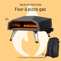 Four à pizza gaz ROSTER + housse + pelle à pizza