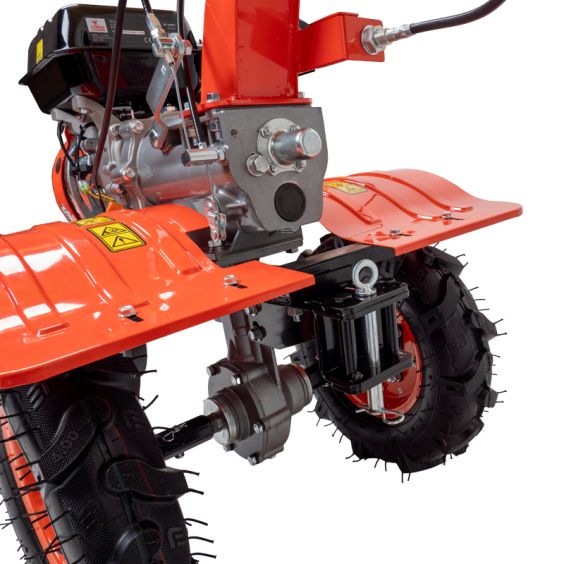Motoculteur motobineuse thermique essence 8CV - 223cc à engrenages + 8 fraises + 2 roues + buteur + charrue + arracheuse