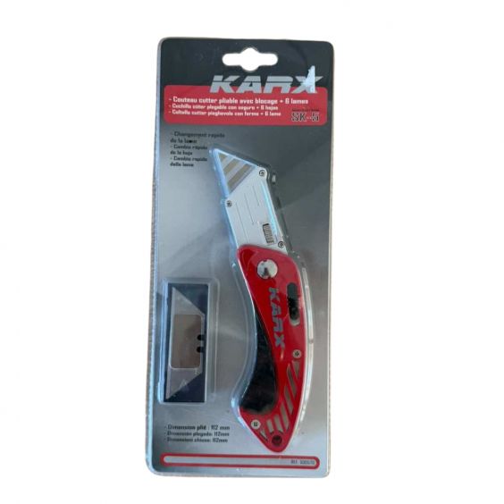 Couteau Cutter Pliable et Rétractable + 6 Lames